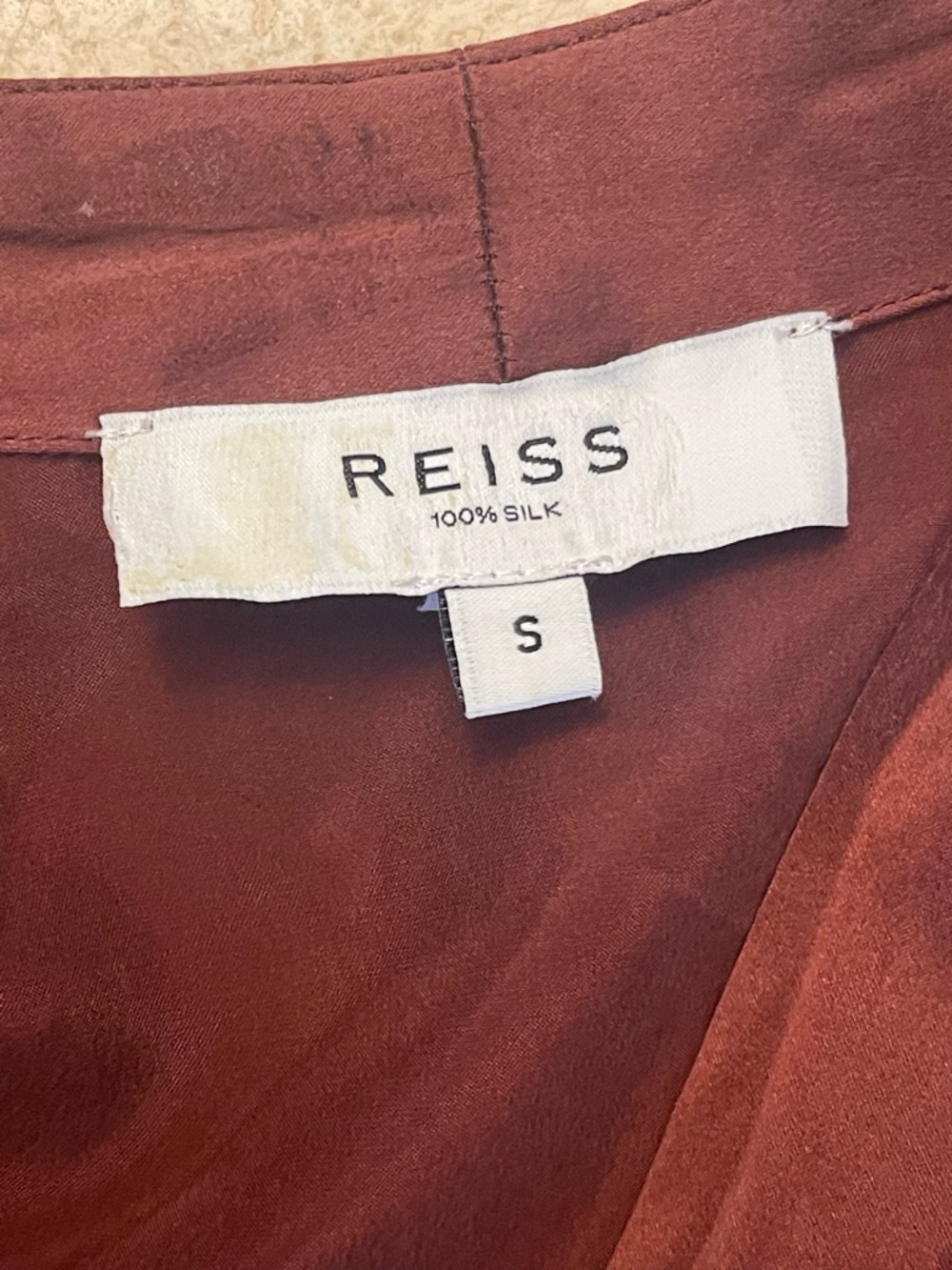 Reiss Designer 100% Silk Robe SMALL Coquette Maxi Long Mulberry Color Luxury - Picture 10 of 11